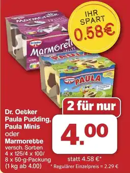 Famila Nord West Dr. Oetker Paula Pudding, Paula Minis oder Marmorette Angebot