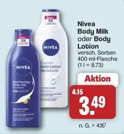 Famila Nord West Nivea Body Milk oder Body Lotion Angebot