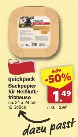 Famila Nord West quickpack Backpapier für Heißluftfritteuse Angebot