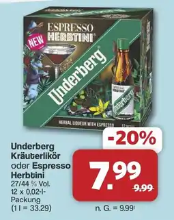 Famila Nord West Underberg Kräuterlikör oder Espresso Herbtini Angebot