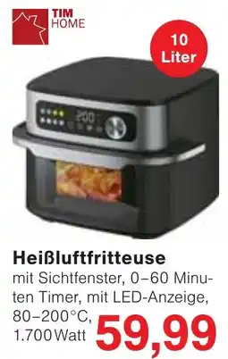 Wiglo Wunderland TIM HOME Heißluftfritteuse Angebot