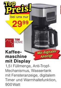 Wiglo Wunderland TIM HOME Kaffeemaschine mit Display Angebot