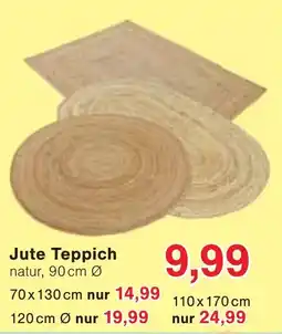 Wiglo Wunderland Jute Teppich natur Angebot