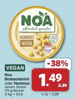 Famila Nord West Noa Brotaufstrich oder Hummus Angebot