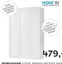 XXXLutz Kleiderschrank 3-türig. Rahmen und Front Kunst Angebot