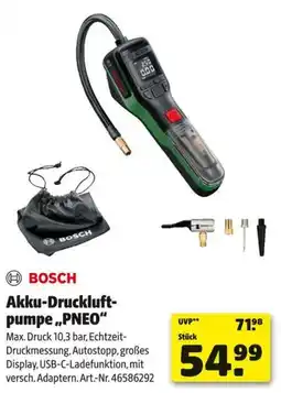 Hagebau BOSCH Akku-Druckluft-pumpe „PNEO“ Angebot