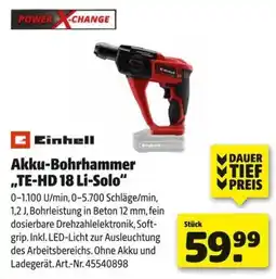 Hagebau Einhell Akku-Bohrhammer „TE-HD 18 Li-Solo“ Angebot