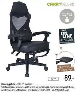 Zurbrüggen CARRYHOME Gamingstuhl ,,COLE" Angebot