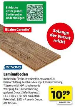 Hagebau RENOVO Laminatboden Angebot