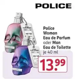 Rossmann Police Woman Eau de Parfum oder Man Eau de Toilette Angebot
