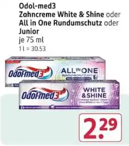 Rossmann Odol-med3 Zahncreme White & Shine Angebot