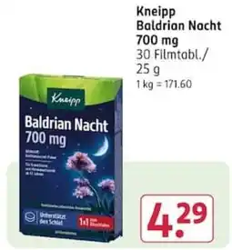 Rossmann Kneipp Baldrian Nacht 700 mg Angebot