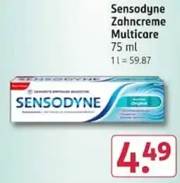 Rossmann Sensodyne Zahncreme Multicare Angebot