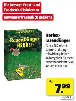Hagebau Herbstrasendünger Angebot