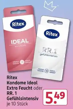 Rossmann Ritex Kondome Ideal Extra Feucht oder RR. 1 Gefühlsintensiv Angebot