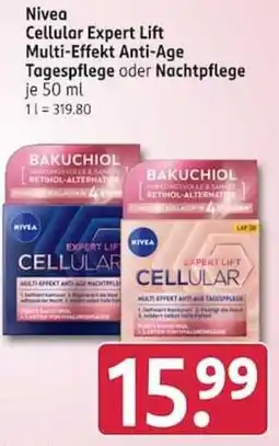 Rossmann Nivea Cellular Expert Lift Multi-Effekt Anti-Age Tagespflege oder Nachtpflege Angebot