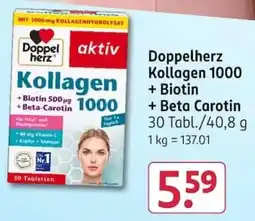 Rossmann Doppelherz Kollagen 1000 + Biotin + Beta Carotin Angebot