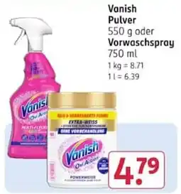 Rossmann Vanish Pulver Angebot