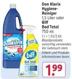 Rossmann Dan Klorix Hygiene-Reiniger Angebot