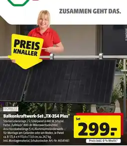 Hagebau TECHNAXX Balkonkraftwerk-Set „TX-354 Plus“ Angebot