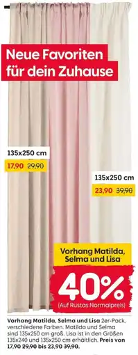 Rusta Vorhang Matilda, Selma und Lisa Angebot