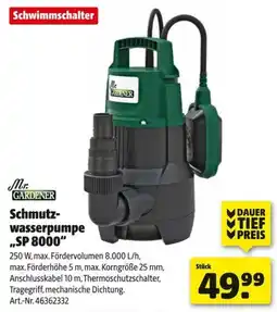 Hagebau Mr. GARDENER Schmutzwasserpumpe „SP 8000“ Angebot