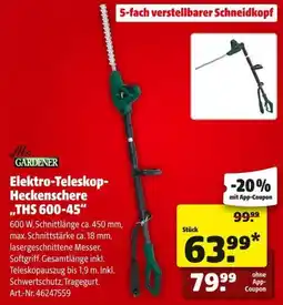 Hagebau Mr. GARDENER Elektro-Teleskop-Heckenschere "THS 600-45" Angebot