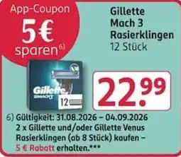 Rossmann Gillette Mach 3 Rasierklingen Angebot