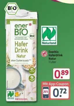 Rossmann Enerbio Haferdrink Natur Angebot