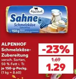 Kaufland Alpenhof Schmelzkäse-Zubereitung Angebot