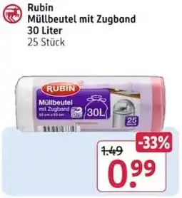 Rossmann Rubin Müllbeutel mit Zugband Angebot