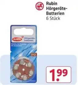 Rossmann Rubin Hörgeräte-Batterien Angebot