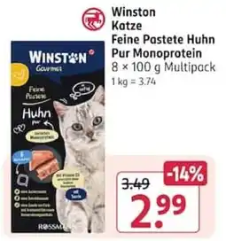 Rossmann Winston Katze Feine Pastete Huhn Pur Monoprotein Angebot