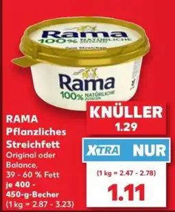 Kaufland Rama Pflanzliches Streichfett Angebot
