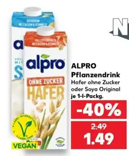 Kaufland ALPRO Pflanzendrink Hafer ohne Zucker oder Soya Original Angebot