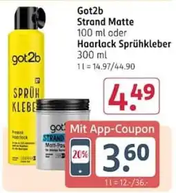 Rossmann got2b Strand Matte Haarlack Sprühkleber Angebot