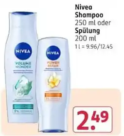 Rossmann Nivea Shampoo oder Spülung Angebot