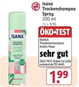 Rossmann Isana Trockenshampoo Spray Angebot
