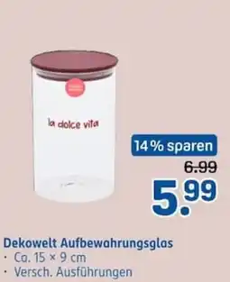 Rossmann Dekowelt Aufbewahrungsglas Angebot