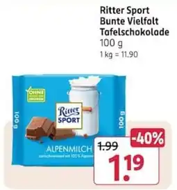Rossmann Ritter Sport Bunte Vielfalt Tafelschokolade Angebot