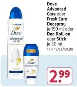 Rossmann Dove Advanced Care Deospray Angebot