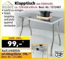 Norma Klapptisch aus Edelstahl Angebot