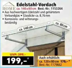 Norma Edelstahl-Vordach HOME Angebot