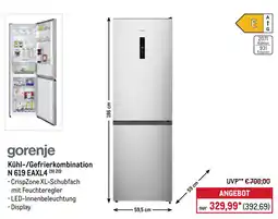 METRO gorenje Kühl-/Gefrierkombination N 619 EAXL4 Angebot
