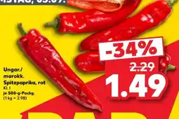 Kaufland Ungar./marokk. Spitzpaprika, rot Angebot