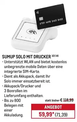 METRO SUMUP SOLO MIT DRUCKER Angebot