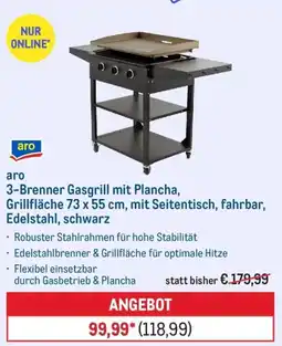 METRO aro 3-Brenner Gasgrill mit Plancha Angebot