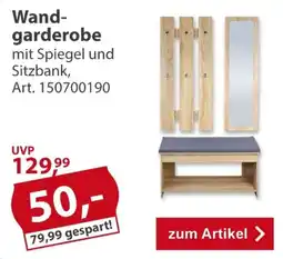Sonderpreis Baumarkt Wandgarderobe mit Spiegel und Sitzbank Angebot