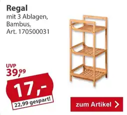 Sonderpreis Baumarkt Regal mit 3 Ablagen, Bambus Angebot