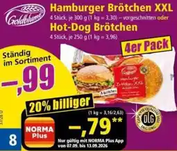 Norma Goldblume Hamburger Brötchen XXL Angebot